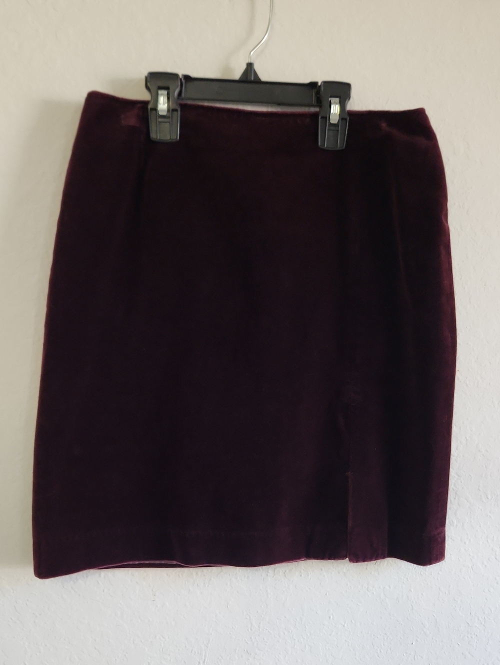Vintage 90s GAP Burgundy Velvet Pencil Skirt Size 4 Dark Academia